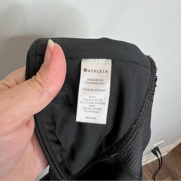 Athleta Womens Size XS Contender Capri Pants Black Mesh Cropped Legging Workout - Picture 12 of 13